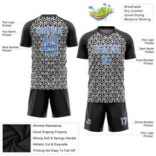 Charger l'image dans la galerie, Custom Black Light Blue-White Sublimation Soccer Uniform Jersey