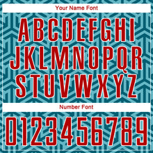 Load image into Gallery viewer, Custom Teal Red-Black Sublimation Soccer Uniform Jersey