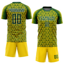 Load image into Gallery viewer, Custom Gold Green-White Sublimation Soccer Uniform Jersey