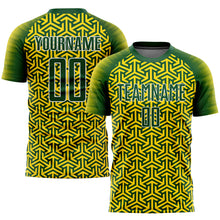 Load image into Gallery viewer, Custom Gold Green-White Sublimation Soccer Uniform Jersey