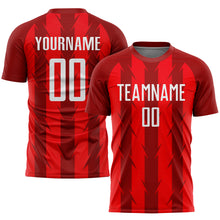 Загрузить изображение в средство просмотра галереи, Custom Red White Sublimation Soccer Uniform Jersey