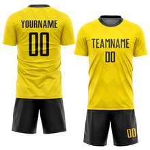 Charger l'image dans la galerie, Custom Gold Black Sublimation Soccer Uniform Jersey