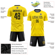 Charger l'image dans la galerie, Custom Gold Black Sublimation Soccer Uniform Jersey