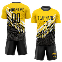 Загрузить изображение в средство просмотра галереи, Custom Gold Black-White Sublimation Soccer Uniform Jersey
