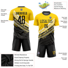 Загрузить изображение в средство просмотра галереи, Custom Gold Black-White Sublimation Soccer Uniform Jersey