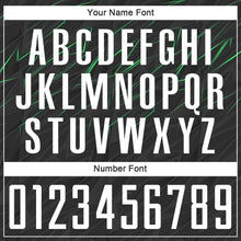 Laden Sie das Bild in den Galerie-Viewer, Custom Black White-Neon Green Sublimation Soccer Uniform Jersey