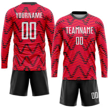 Загрузить изображение в средство просмотра галереи, Custom Red White-Black Sublimation Soccer Uniform Jersey