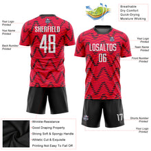 Загрузить изображение в средство просмотра галереи, Custom Red White-Black Sublimation Soccer Uniform Jersey