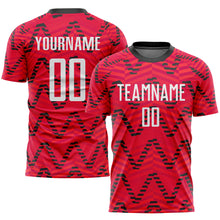 Загрузить изображение в средство просмотра галереи, Custom Red White-Black Sublimation Soccer Uniform Jersey