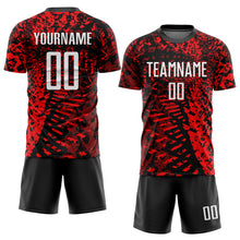 Загрузить изображение в средство просмотра галереи, Custom Red Black-White Sublimation Soccer Uniform Jersey