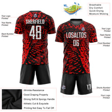 Загрузить изображение в средство просмотра галереи, Custom Red Black-White Sublimation Soccer Uniform Jersey