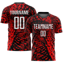 Загрузить изображение в средство просмотра галереи, Custom Red Black-White Sublimation Soccer Uniform Jersey