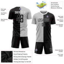 Load image into Gallery viewer, Custom Gray Black-White Sublimation Split Fashion Soccer Uniform Jersey