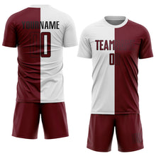 Laden Sie das Bild in den Galerie-Viewer, Custom White Crimson-Black Sublimation Split Fashion Soccer Uniform Jersey