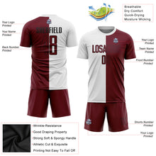 Laden Sie das Bild in den Galerie-Viewer, Custom White Crimson-Black Sublimation Split Fashion Soccer Uniform Jersey