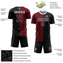 Laden Sie das Bild in den Galerie-Viewer, Custom Black Crimson-White Sublimation Split Fashion Soccer Uniform Jersey
