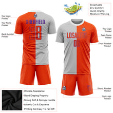 Laden Sie das Bild in den Galerie-Viewer, Custom Gray Orange-Purple Sublimation Split Fashion Soccer Uniform Jersey