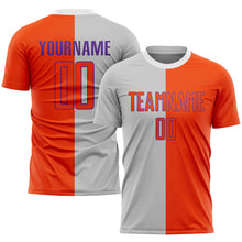 Laden Sie das Bild in den Galerie-Viewer, Custom Gray Orange-Purple Sublimation Split Fashion Soccer Uniform Jersey