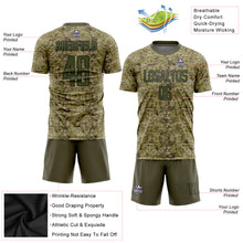 Загрузить изображение в средство просмотра галереи, Custom Camo Olive-Black Sublimation Salute To Service Soccer Uniform Jersey