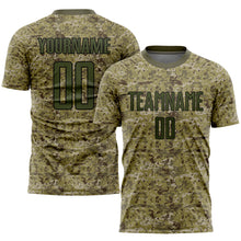 Загрузить изображение в средство просмотра галереи, Custom Camo Olive-Black Sublimation Salute To Service Soccer Uniform Jersey