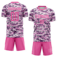 Charger l'image dans la galerie, Custom Camo Pink-White Sublimation Salute To Service Soccer Uniform Jersey