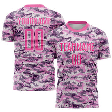 Charger l'image dans la galerie, Custom Camo Pink-White Sublimation Salute To Service Soccer Uniform Jersey