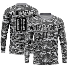 Загрузить изображение в средство просмотра галереи, Custom Camo Black-Gray Sublimation Salute To Service Soccer Uniform Jersey