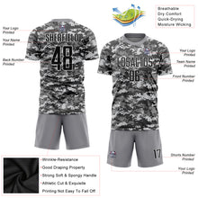 Загрузить изображение в средство просмотра галереи, Custom Camo Black-Gray Sublimation Salute To Service Soccer Uniform Jersey