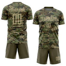 Charger l'image dans la galerie, Custom Camo Vegas Gold-Olive Sublimation Salute To Service Soccer Uniform Jersey