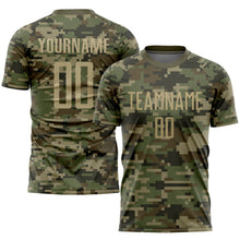 Charger l'image dans la galerie, Custom Camo Vegas Gold-Olive Sublimation Salute To Service Soccer Uniform Jersey