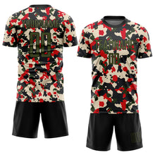 Charger l'image dans la galerie, Custom Camo Olive-Black Sublimation Salute To Service Soccer Uniform Jersey