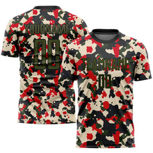 Charger l'image dans la galerie, Custom Camo Olive-Black Sublimation Salute To Service Soccer Uniform Jersey