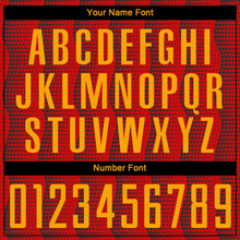 Load image into Gallery viewer, Custom Red Gold Sublimation Soccer Uniform Jersey