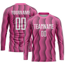 Load image into Gallery viewer, Custom Pink White Sublimation Soccer Uniform Jersey