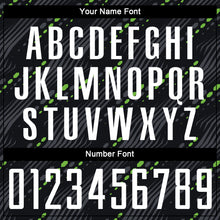 Laden Sie das Bild in den Galerie-Viewer, Custom Black White-Kelly Green Sublimation Soccer Uniform Jersey