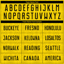 Load image into Gallery viewer, Custom Gold Black Sublimation Soccer Uniform Jersey