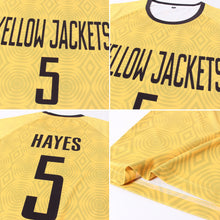 Load image into Gallery viewer, Custom Gold Black Sublimation Soccer Uniform Jersey