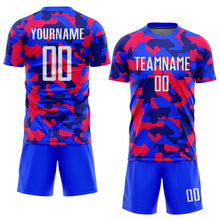 Загрузить изображение в средство просмотра галереи, Custom Camo White-Royal Sublimation Salute To Service Soccer Uniform Jersey