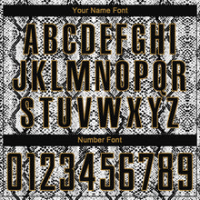 Laden Sie das Bild in den Galerie-Viewer, Custom Black Black-Old Gold Sublimation Snakeskin Soccer Uniform Jersey