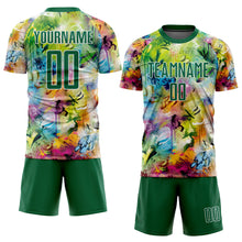 Laden Sie das Bild in den Galerie-Viewer, Custom Graffiti Pattern Kelly Green-White Sublimation Soccer Uniform Jersey