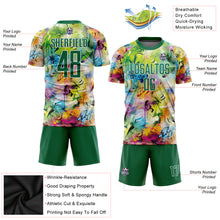 Laden Sie das Bild in den Galerie-Viewer, Custom Graffiti Pattern Kelly Green-White Sublimation Soccer Uniform Jersey