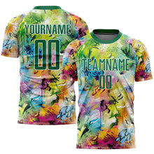 Laden Sie das Bild in den Galerie-Viewer, Custom Graffiti Pattern Kelly Green-White Sublimation Soccer Uniform Jersey