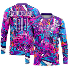 Laden Sie das Bild in den Galerie-Viewer, Custom Graffiti Pattern Purple-White Sublimation Soccer Uniform Jersey