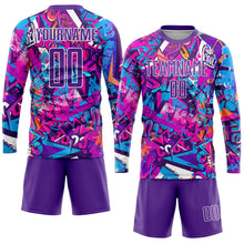 Laden Sie das Bild in den Galerie-Viewer, Custom Graffiti Pattern Purple-White Sublimation Soccer Uniform Jersey