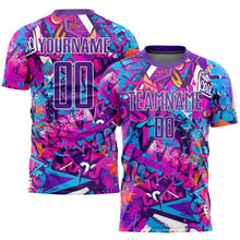 Laden Sie das Bild in den Galerie-Viewer, Custom Graffiti Pattern Purple-White Sublimation Soccer Uniform Jersey