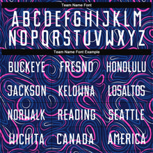 Laden Sie das Bild in den Galerie-Viewer, Custom Navy White-Pink Sublimation Soccer Uniform Jersey