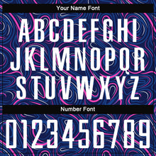 Laden Sie das Bild in den Galerie-Viewer, Custom Navy White-Pink Sublimation Soccer Uniform Jersey