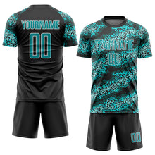 Charger l'image dans la galerie, Custom Teal Teal-Black Sublimation Soccer Uniform Jersey