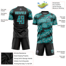 Charger l'image dans la galerie, Custom Teal Teal-Black Sublimation Soccer Uniform Jersey
