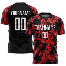Загрузить изображение в средство просмотра галереи, Custom Red White-Black Sublimation Soccer Uniform Jersey
